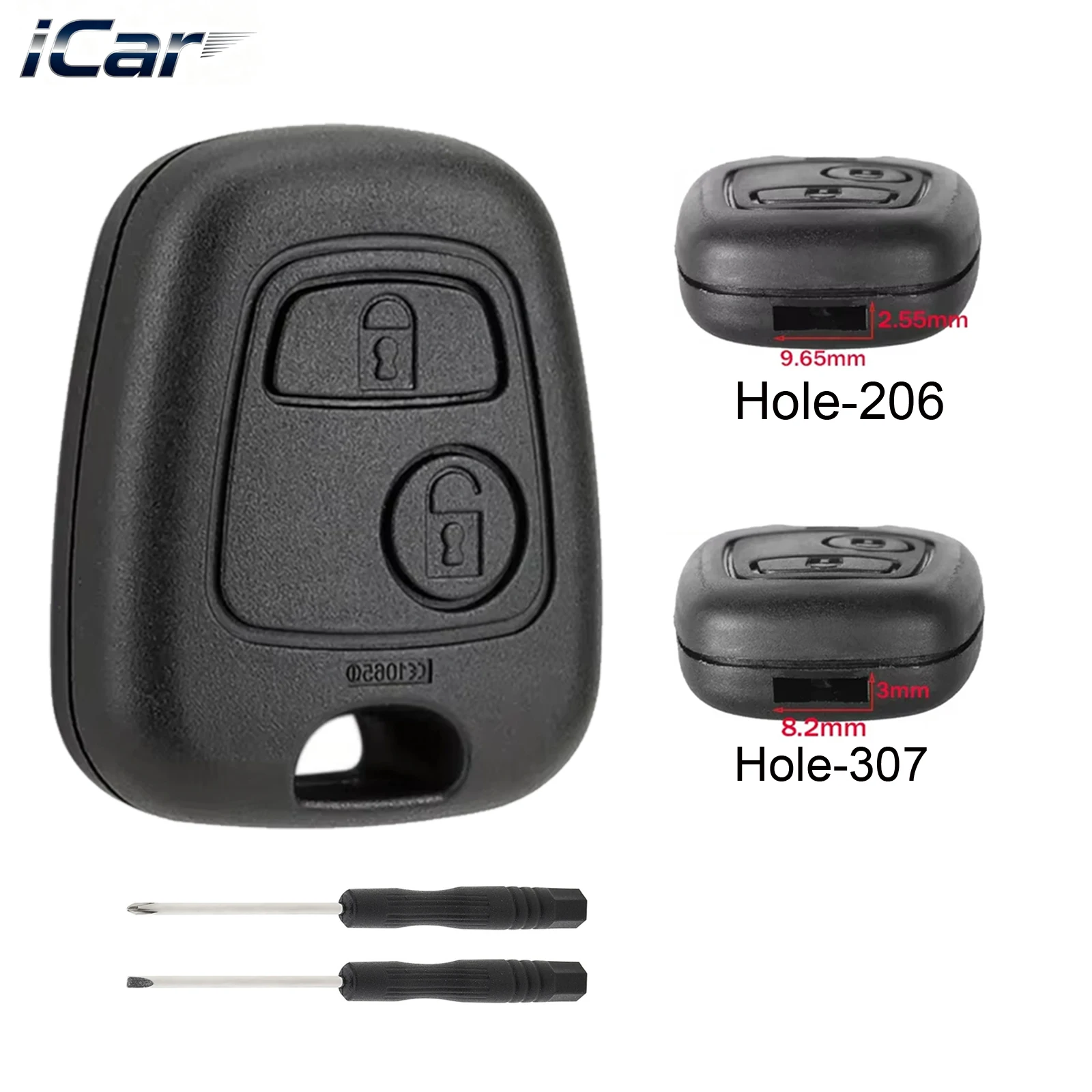 iCar 2 أزرار مفتاح السيارة عن بعد فوب شل استبدال لبيجو 206 207 307 408 607 لسيتروين C1 C2 C3 C4 كسارا بيكاسو