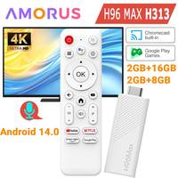 H96Max H313 Android TV Stick Allwinner Quad Core 4K HDR Wifi6 Voice Assistant Android 14.0 2+16GB Game Media Player Smart TV Box