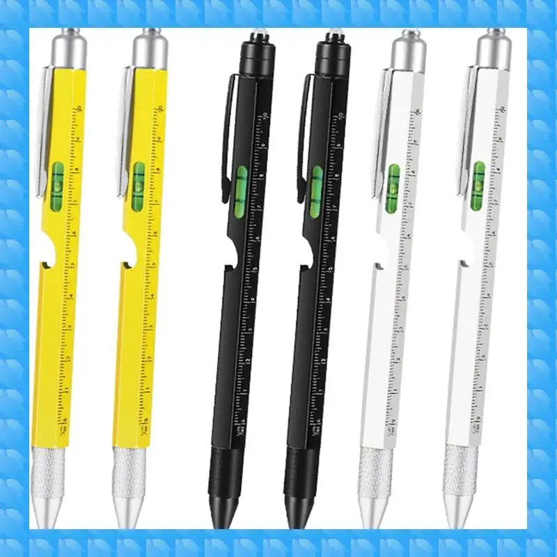 

ETRT 9 In 1 Multitool Pen For Dad - Led Light, Stylus, Screwdriver, Opener, Ruler, Level Gifts For Boyfriend 6PCS
