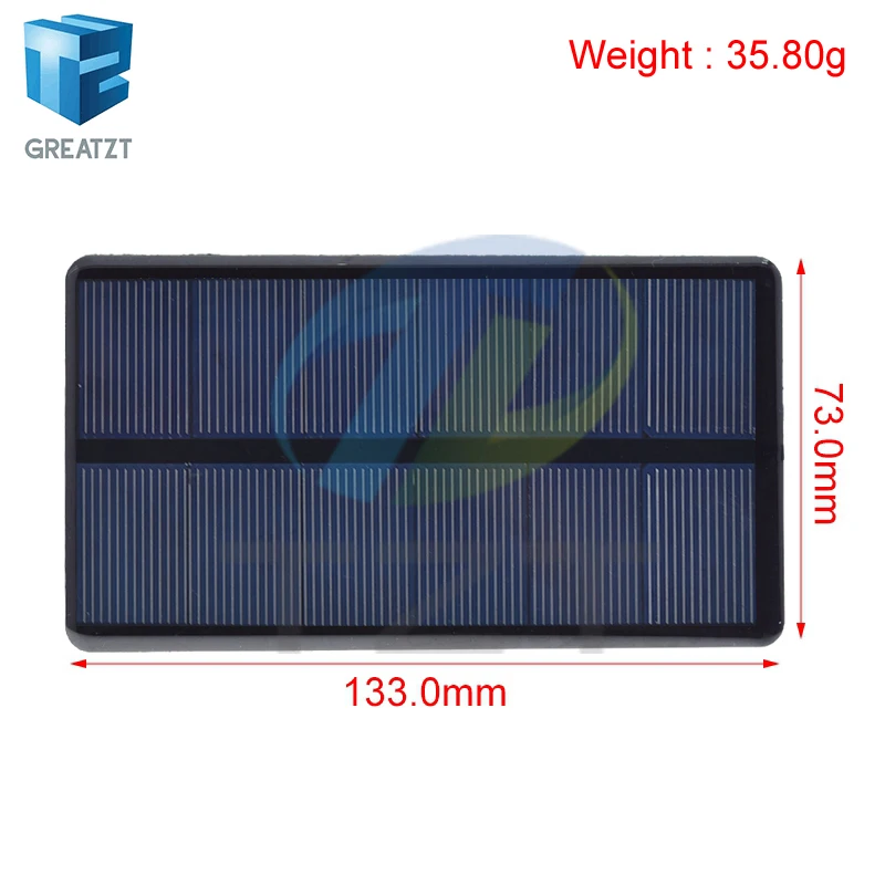 GREATZT 6V 1.26W 210MA Mini Solar Panel 133X73MM Solar Cells DIY For Light Cell Phone Toys Chargers Portable DIY