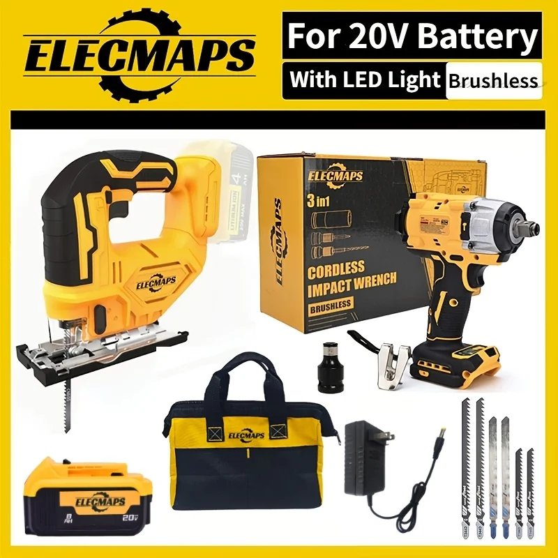 

Беспроводной лобзик 750 Вт, бесщеточный, для аккумулятора Dewalt 20 В, доступны варианты с аккумулятором и зарядным устройством, светодиодная подсветка, 0 ° -45 °