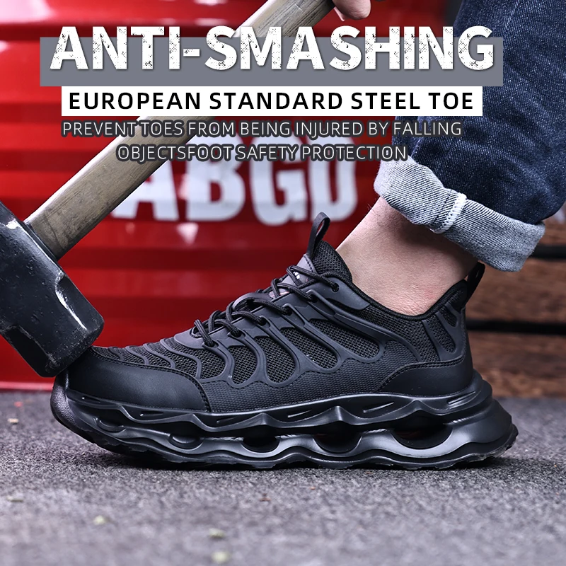 Fashion Sneakers Safety Shoes Men Lightweight comfort Protection Shoes Work Sneakers Puncture-Proof Security Steel toe shoes