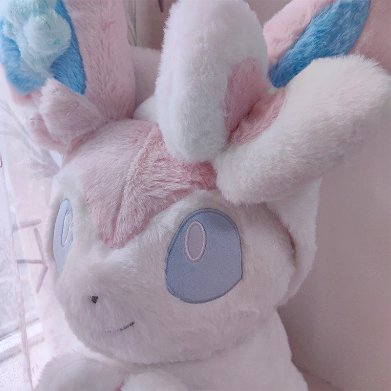 65cm Sylveon Pokemon Plush Toys Cute Stuffed Doll Huge Cartoon Pokémon Plushie Anime Eevee Pillow Xmas Birthday Gift for Kids