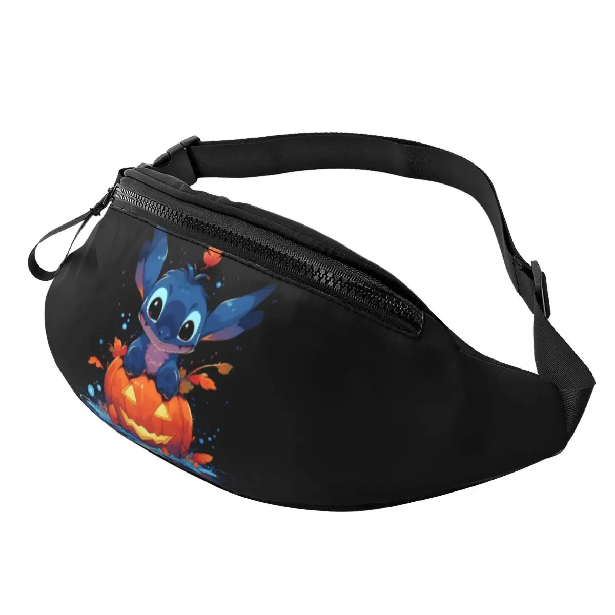 

Custom Halloween Stitch Fanny Bag Cartoon Crossbody Waist Pack Women Men Traveling Phone Money Pouch
