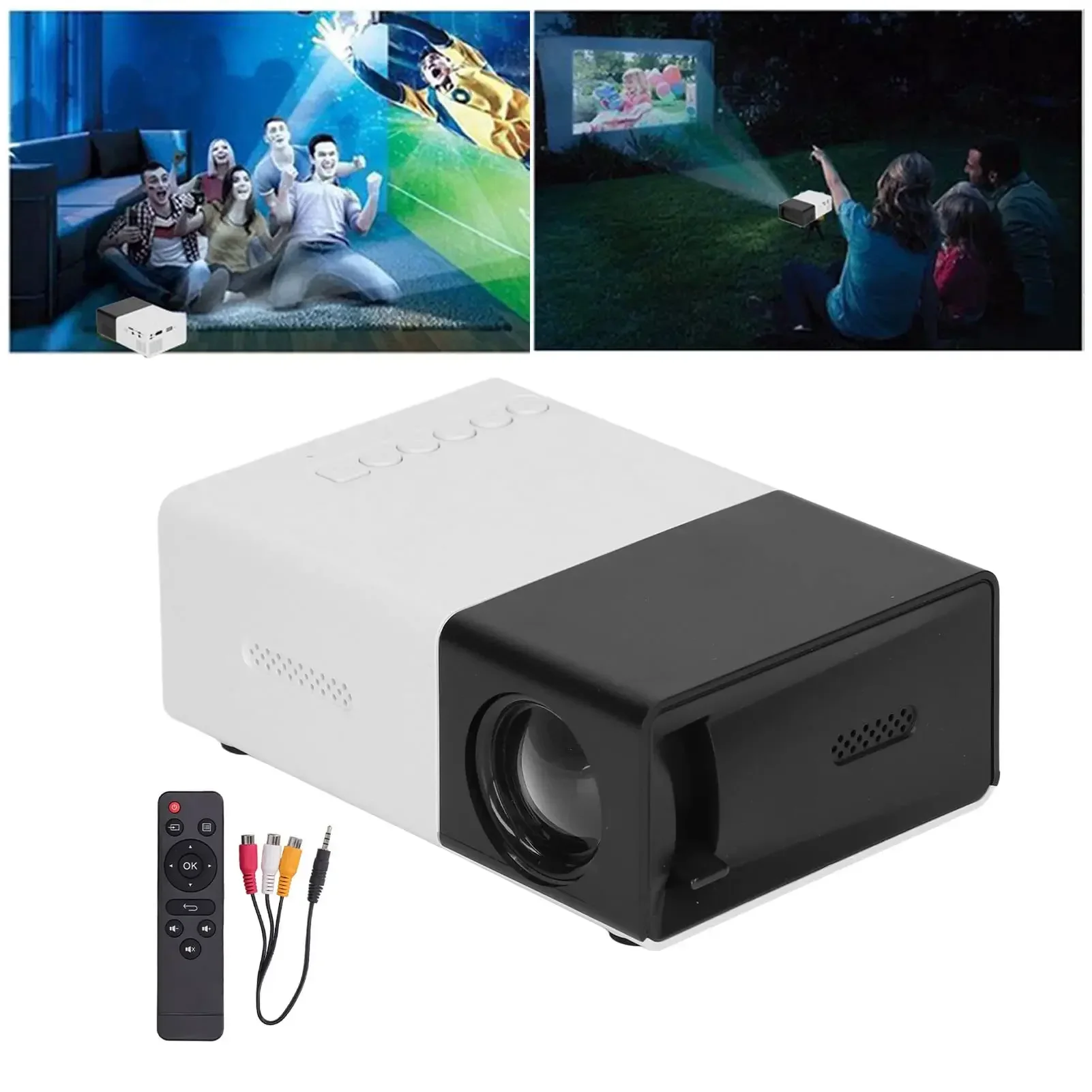 Proyector inteligente HD para cine en casa, miniproyector portátil para teléfono móvil, proyección para exteriores, YG300, 1080