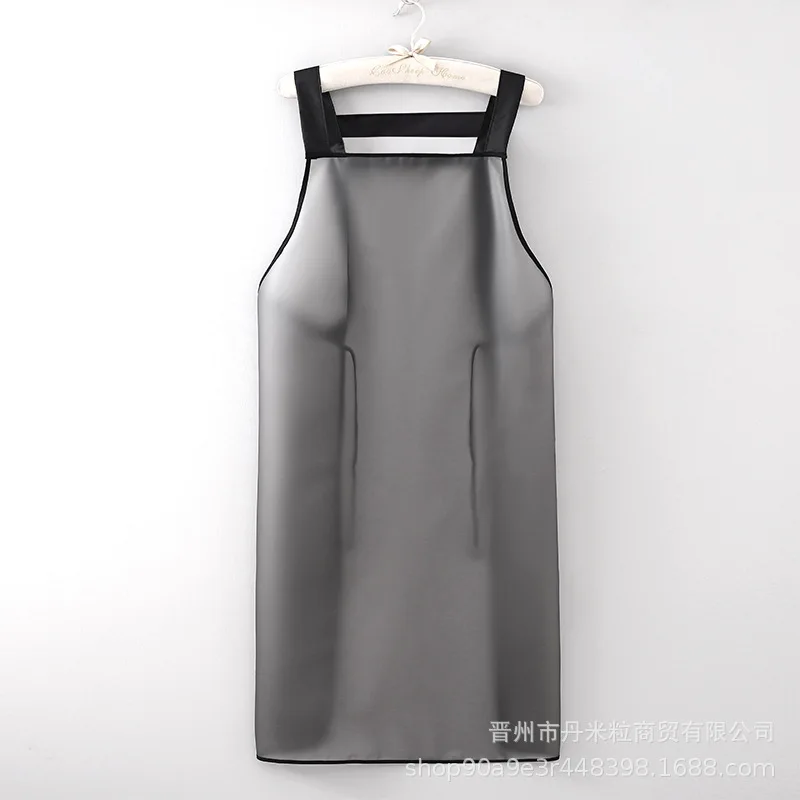 

Водонепроницаемый кухонный фартук, бытовой маслястой рабочий фартук из ПВХ, прозрачный черный грязезащитный фартук для чистки