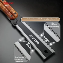 Sharp Woodwork saw Hand saw Walnut Handle Double sided fold shrink Butterfly Saw Outdoor camp hand tools