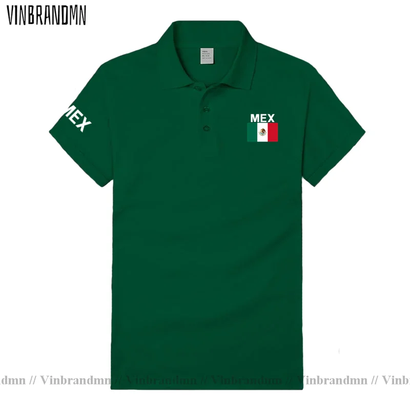 United Mexican States Mexico polo shirts men short sleeve white brands printed for country 100% cotton nation team flag hot sale