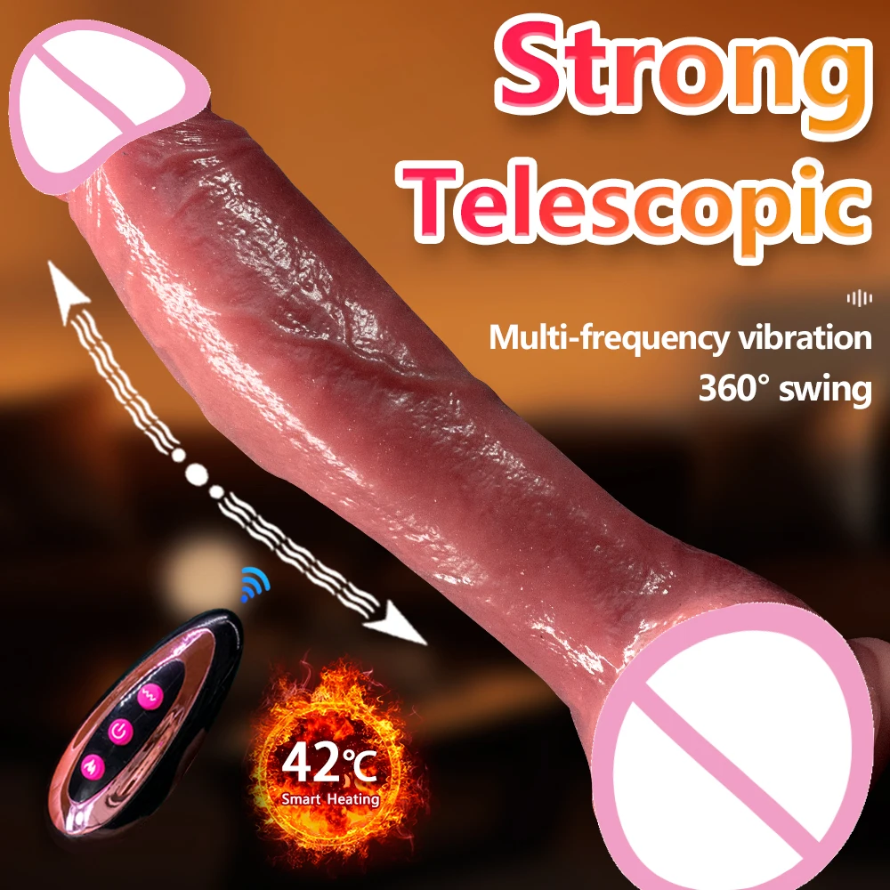 10.6in Long Dildo Heated Telescopic Sex Machine Super Big Cock Large Realistic Penis Huge Anal Dildo Vibrator Sex Toys For Women