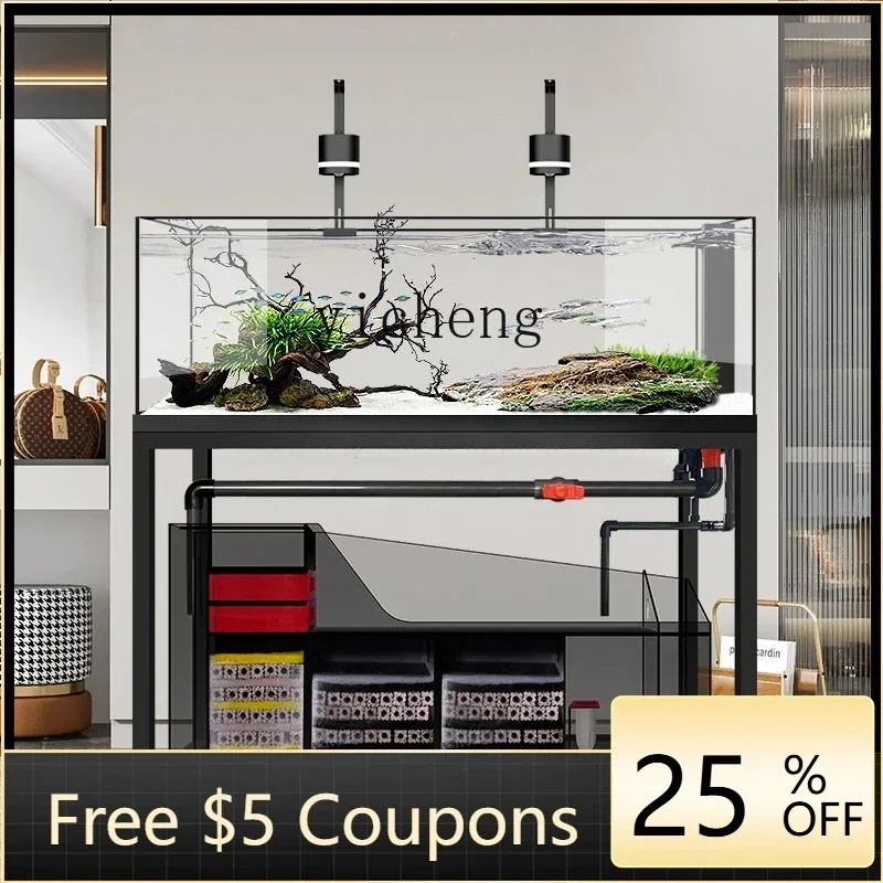 - Native Stream Tank Fish Tank Stainless Steel Bottom Filter Household Large Landscaping Aquarium Ultra White TankW28