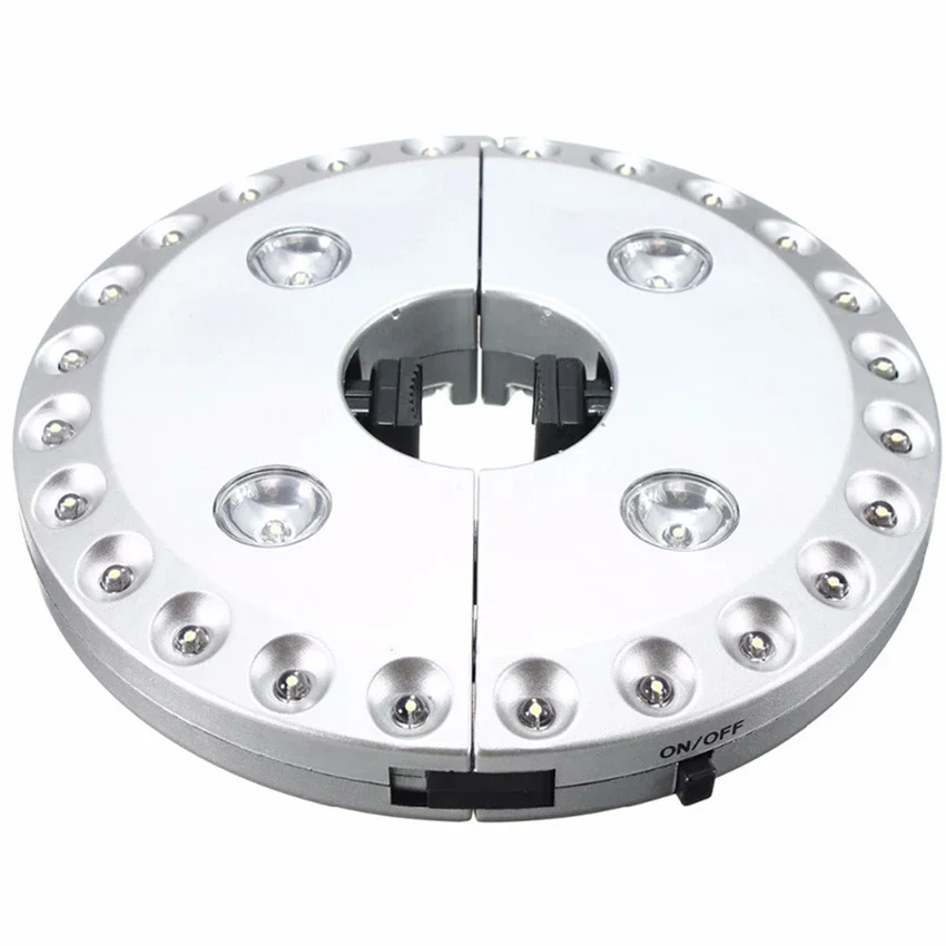 

Cordless Umbrella Light with 3 Brightness Modes, 28 LED Lights, Multifunctional, Outdoor Camping Tent Light, AA Battery Operated