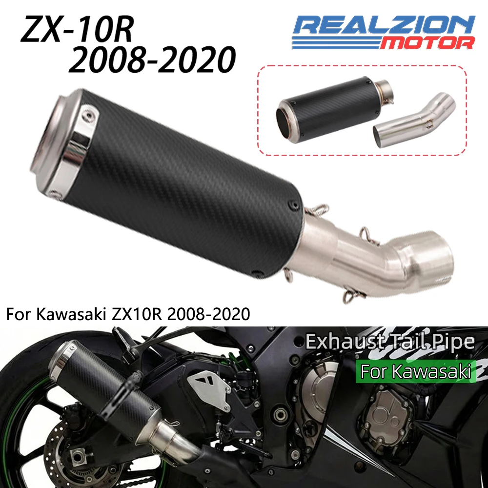 

RZ Motorcycle Exhaust Mid Link Pipe For Kawasaki Ninja ZX-10R ZX10R 2008-2020 Slip On 51mm Muffler System Connector Adapter