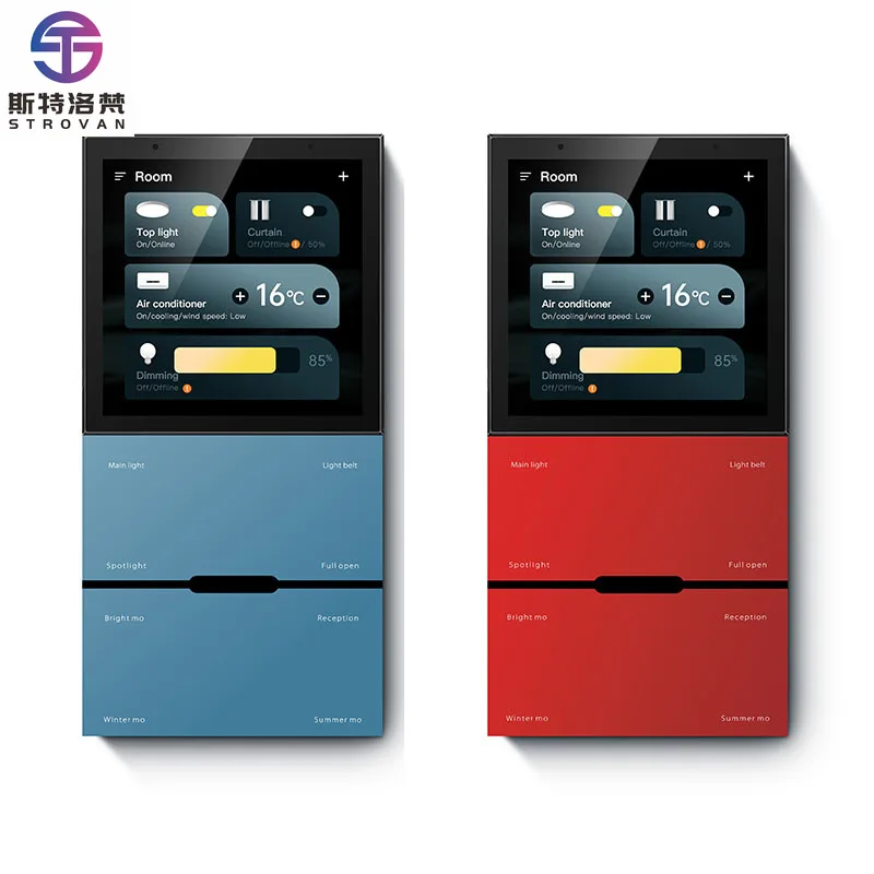 

4 Inch Smart Home Control Panel Multi-Functional Touch Screen WiFi Central Controller Scenes Wall Music Amplifier Android