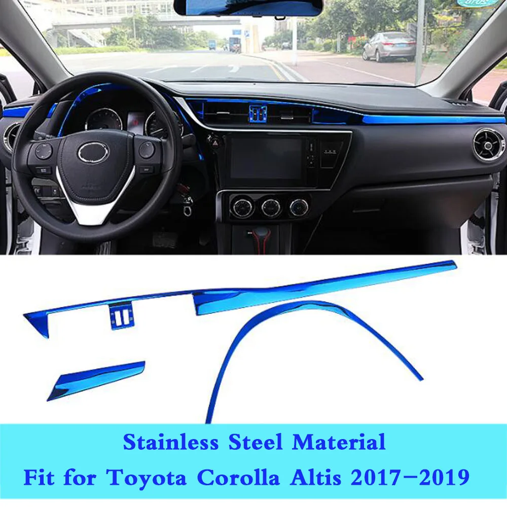 

Stainless Steel Console Central Control Navigation Trim Cover Auto Interior Accessories For Toyota Corolla Altis 2017-2018 2019