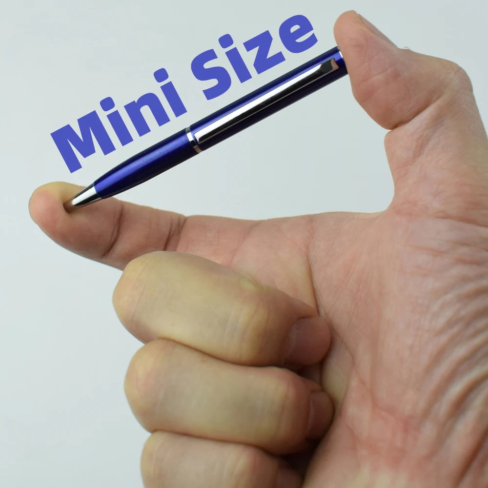 Tiny Pocket Metal Ballpoint Pen Kit Includes 10 Replacement Refills Durable Smooth Ink Mini Signature Pen for Business Office