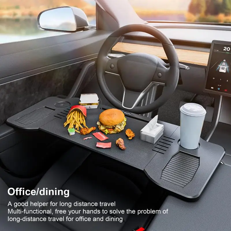 

Multifunctional Car Steering Wheel Table Tray Desk Notebook Laptop Eating Desk Car Food Eating Tray for Tesla Y/3