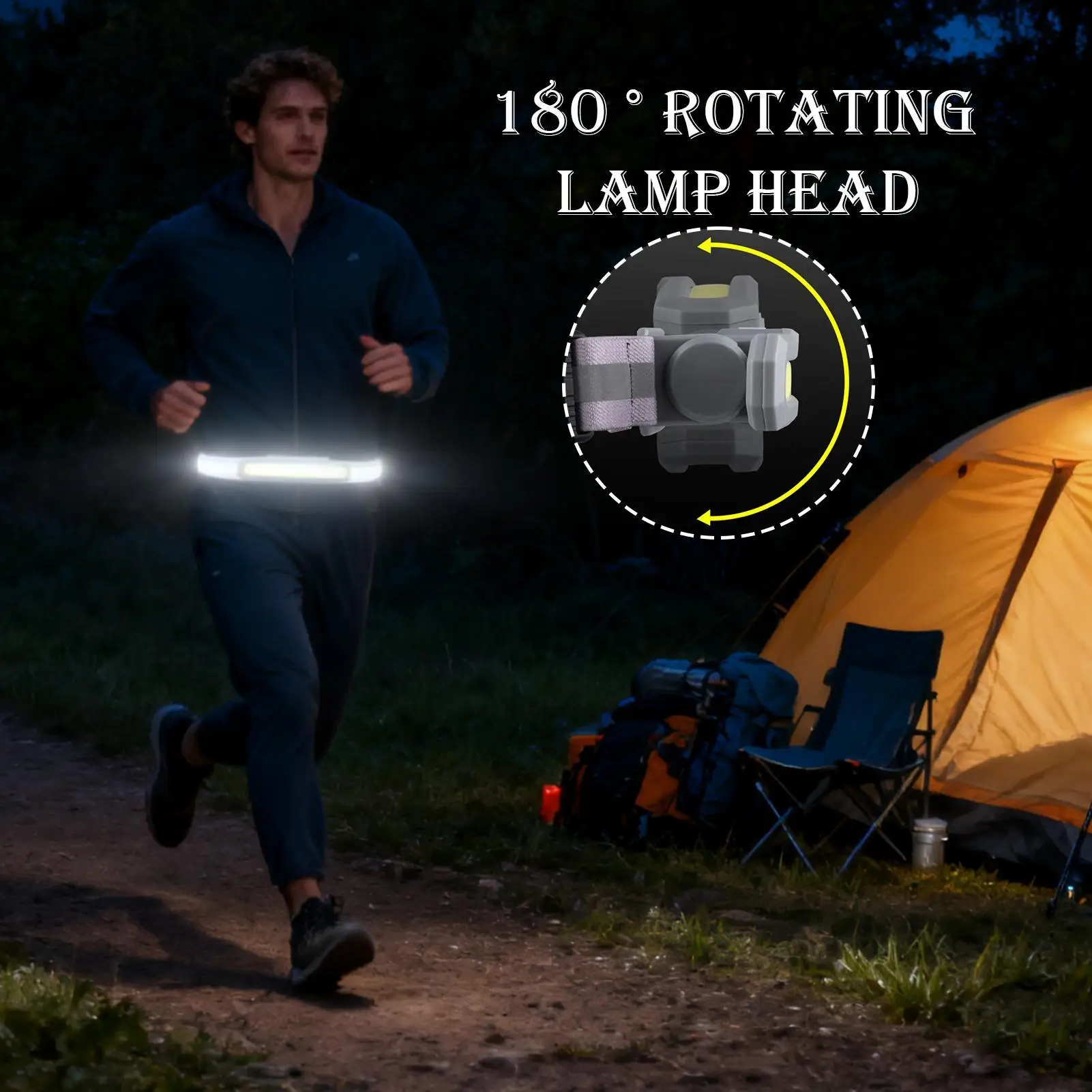 

Светодиодный защитный фонарь, ходовые огни, перезаряжаемый через USB, ультра яркий, светоотражающий, 180-градусная видимость для ночного бега, езды на велосипеде, бега