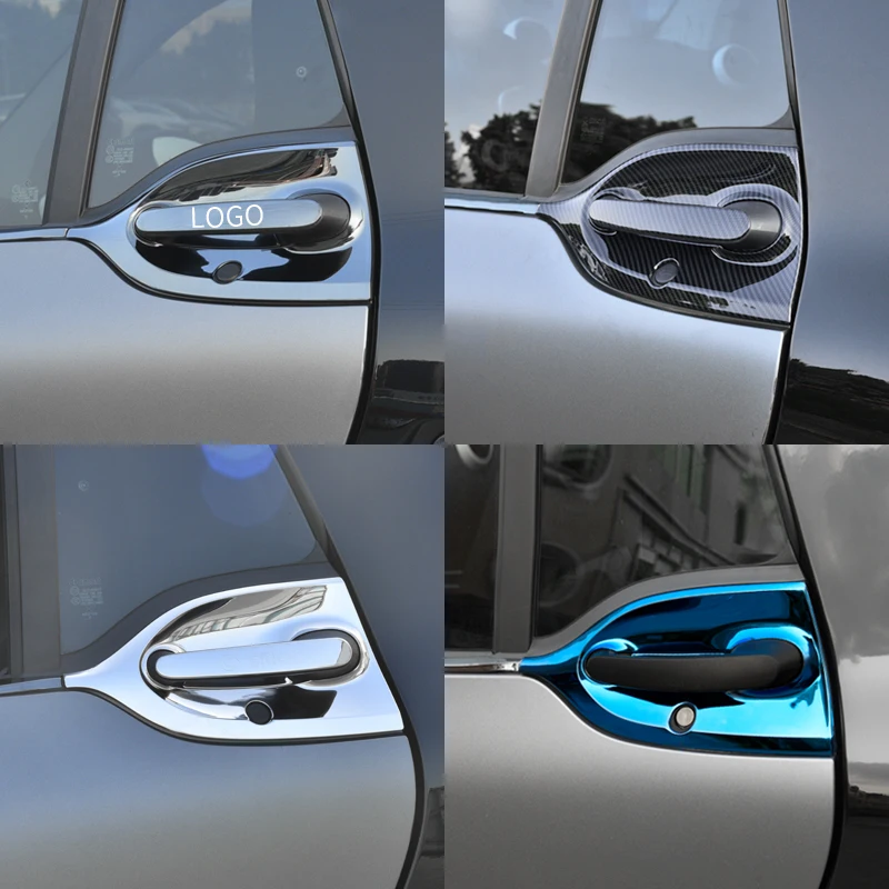 Stainless Steel Car Outer Door Handle Stickers Accessories for Smart 453 Fortwo Anti-Scratch Auto Door Bowl Protective Covers