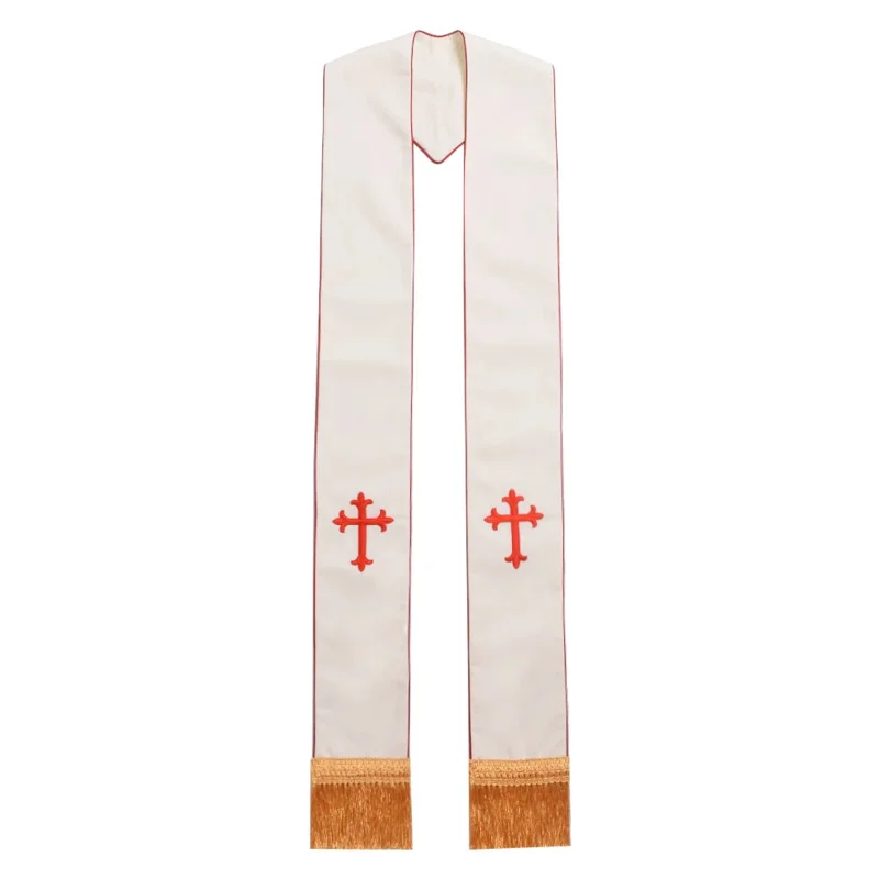 Church Pastor Stole Unisex Adult Overlay Cross Catholic Priest Clergy Scarf Cosplay Costume Accessories