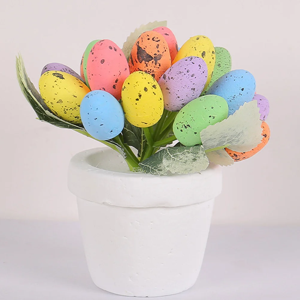 

4pcs Easter Egg Bonsai Decoration Foam Craft Small Plant Pot For Garden Party Outdoor Festival Decor Novelty Gift Ornament