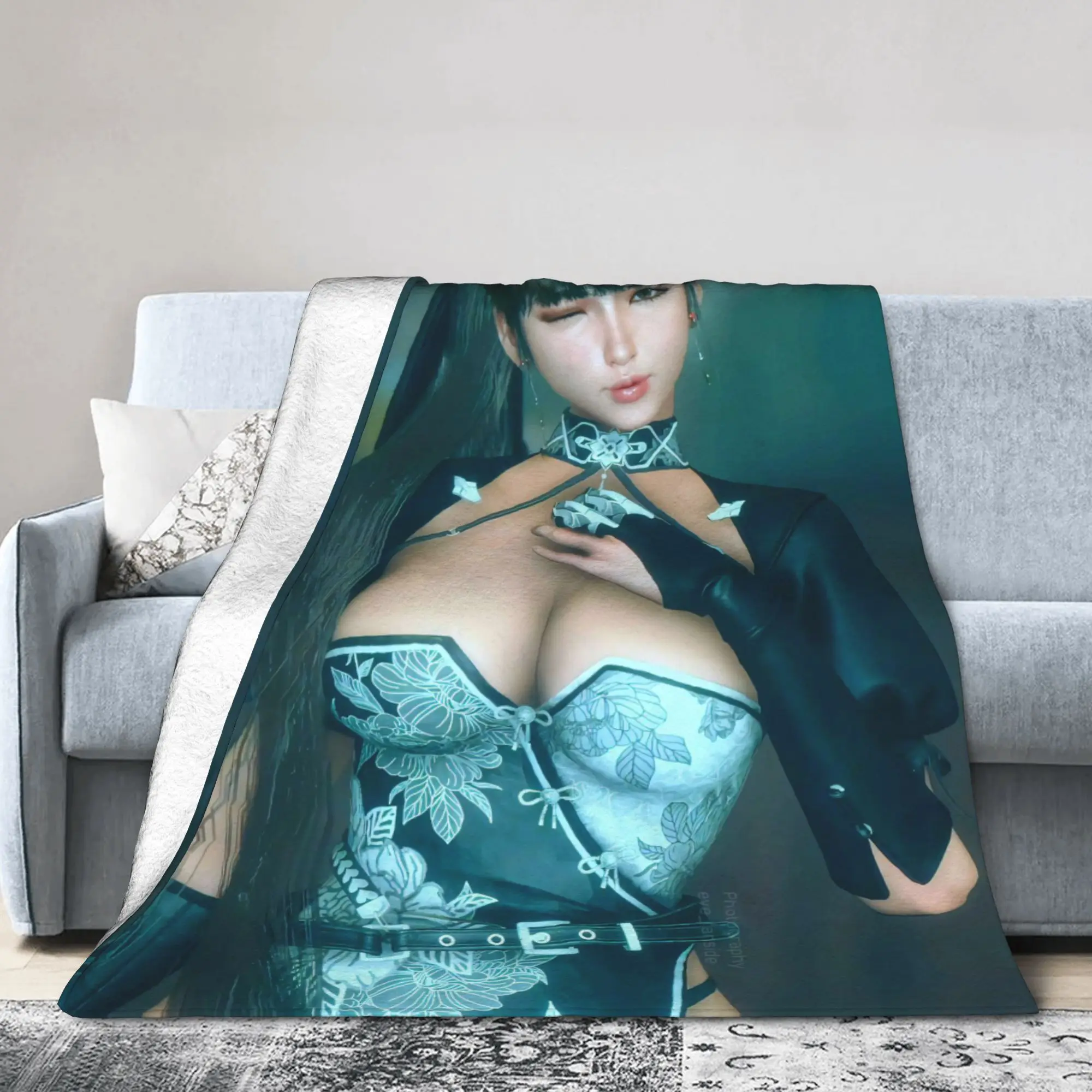 Stellar Blade EVE Flannel printed blanket suitable for all seasons suitable for living room office sofa and travel 180x250CM