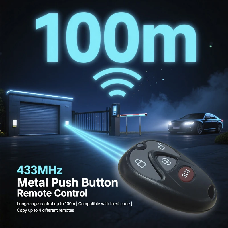universal garage remote control electric gate 433 mhz garage door opener self-copying for fixed code