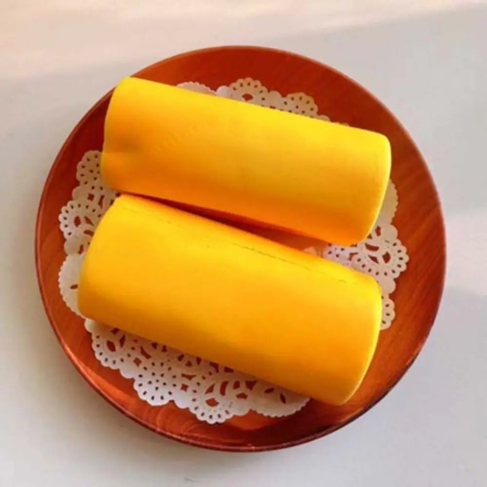 Ultra Wet Yellow Swiss Roll Squeeze Toys Sticky Texture Calming Bread Squishy Toy Soft Cute Soft Touch Sensory Fidget Cake