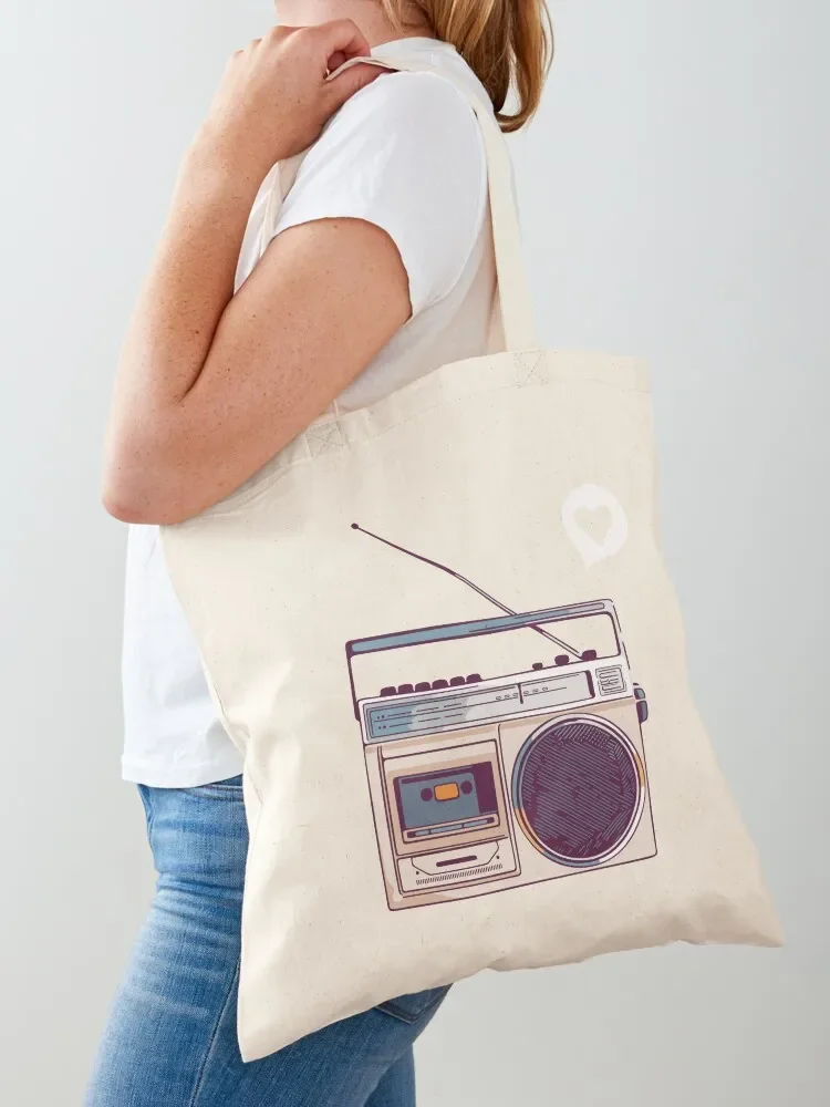 Retro Radio Boombox Tote Bag canvas tote bag Gift bag Women's shoping