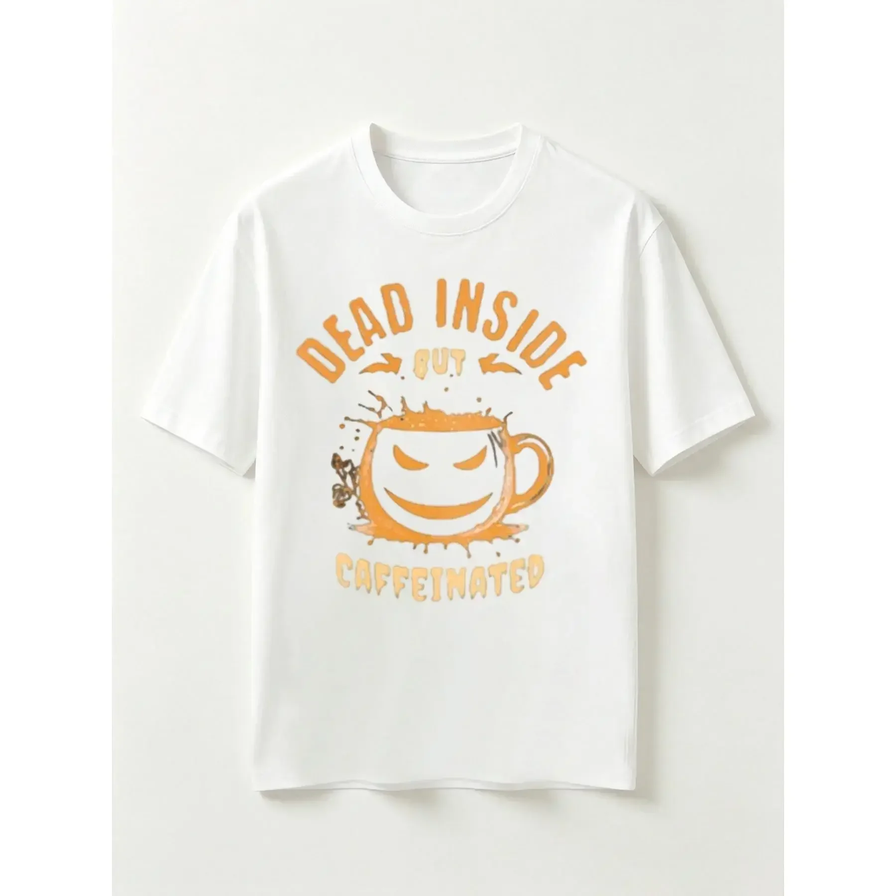 Dead Inside But Caffeinated Graphic T-Shirt, Halloween Coffee Lover Tee