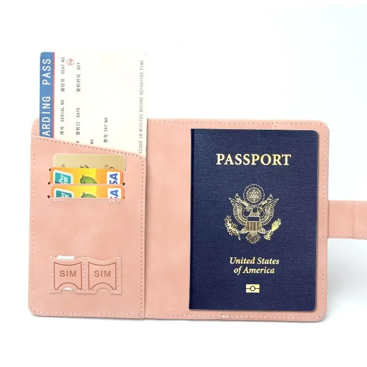 Couvertures de passeport de voyage RFID, clip de billet d'avion, porte-carte d'identité, portefeuille, accessoires de voyage