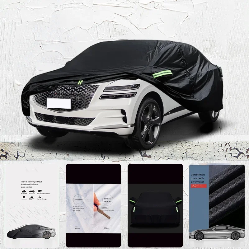 

For GENESIS gv80 Auto Anti snow Anti dust Anti uv Anti freeze 210T Anti peeling paint And Anti Rainwater car cover Black