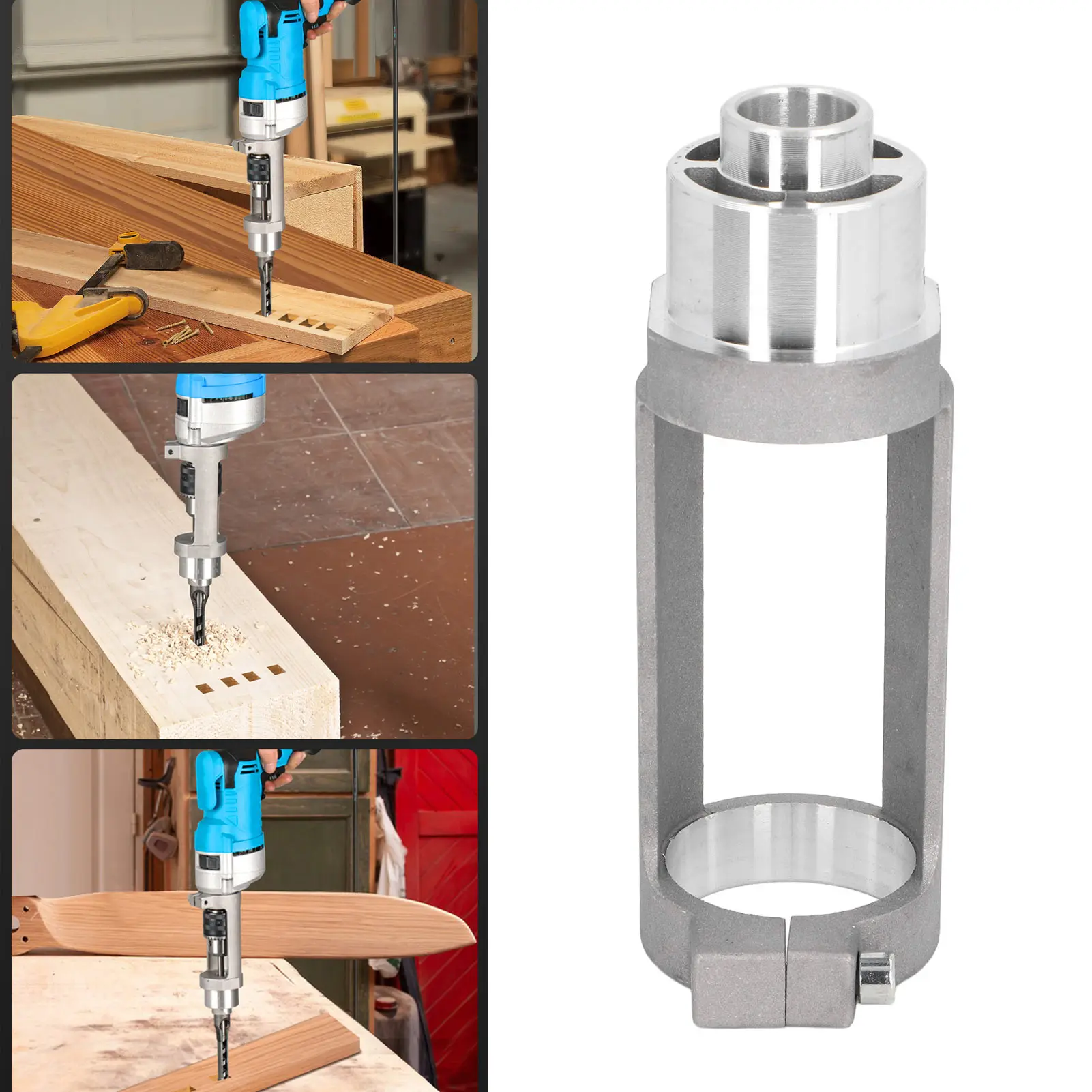 

Hole Drill Bit Adapter Aluminium Alloy Hole Drill Bit Mortising Attachment Power Tool Accessory