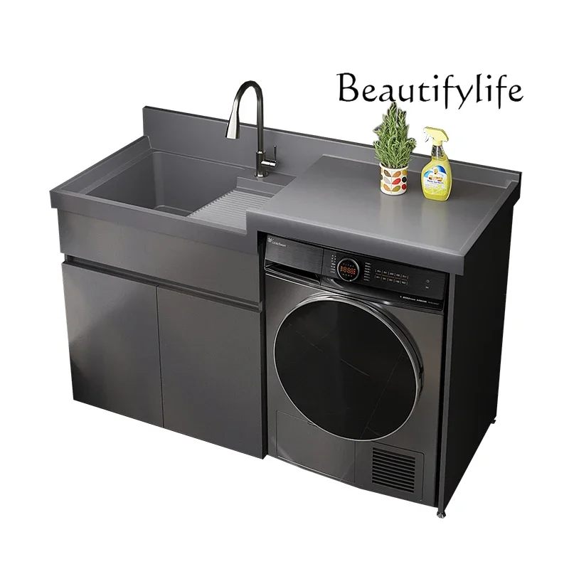 Honeycomb aluminum balcony washing machine integrated cabinet waterproof laundry pool significant other slot cabinet quartz