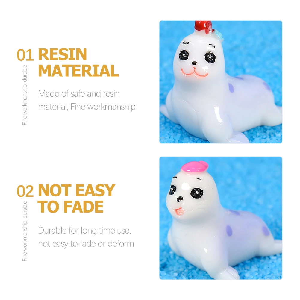 

8 Pcs Sea ​​lion Ornaments Marine Animal Resin Decorations Aquarium Accessories Figurine Fish Tank Supplies Miniature