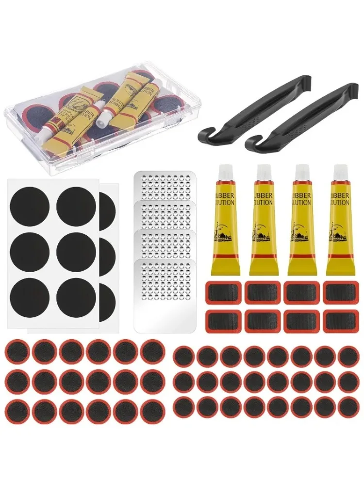 AliExpress NONE Universal Bicycle Motorcycle Tyre Repair Kit Vulcanizing Patches Liquid Glue Metal Rasp for Puncture Fix Cycling Maintenance