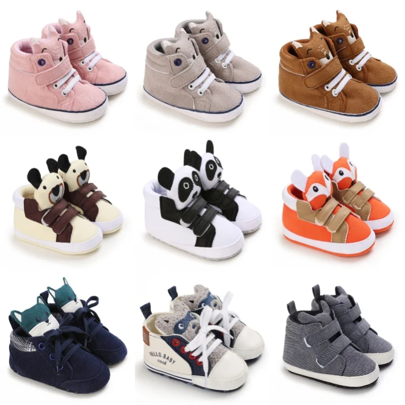 Spring and Autumn Baby Shoes Men's and Women's Baby Shoes 0-1 Year Old Soft Bottom Cartoon Middle Step Sneakers