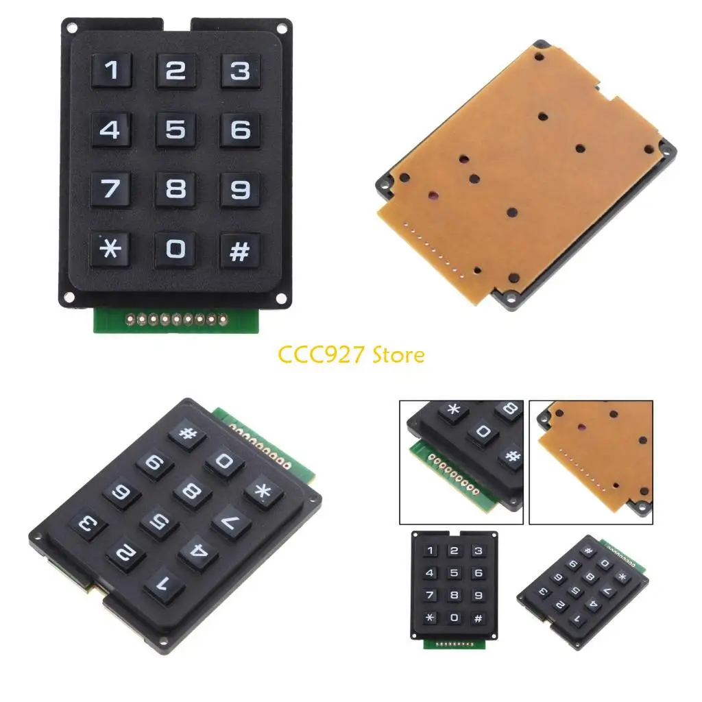 

B03F 3x4 Matrixes Button Keyboard Keypad Array Unit ABS Plastic 3x4 12 Button Membranes Button DIY