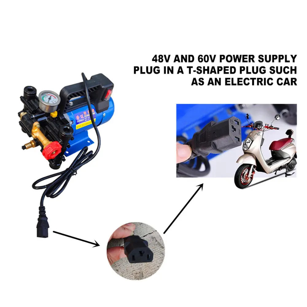 12V 24V 48V 60V 220V Portable plunger pump Electric sprayer double-cylinder high-pressure fruit tree medicine pump 16L/min