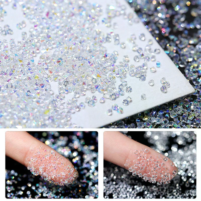 1.5mm クリアABゴールド 3Dフラットバックラインストーン クリスタルジュエリージェム ネイルアートデコレーション、靴、ダンス衣装の装飾用