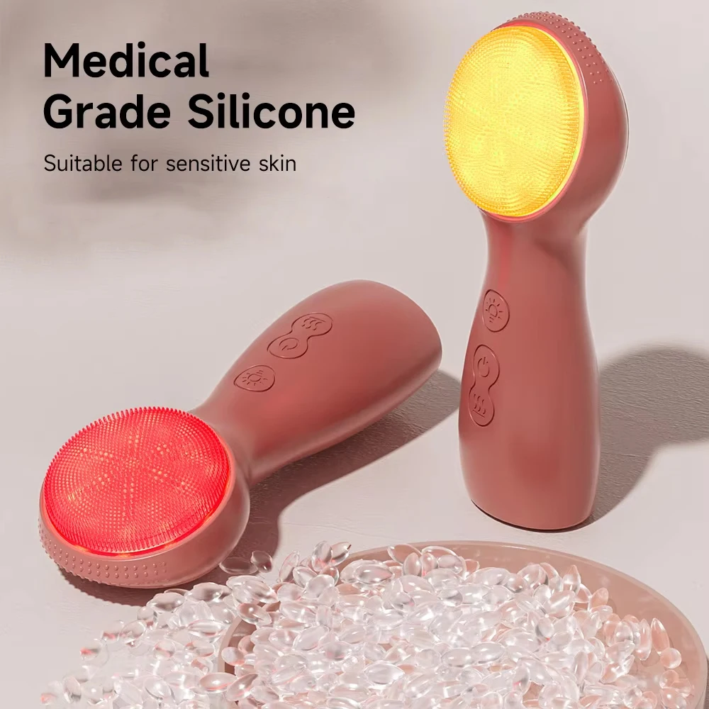 Elektrische Mee-eter Pore Cleanser Kleurrijk Licht Gezichtsschoonheidsapparaat Gezichtsverwarming Trillingen Massager Gezichtswasborstel Huidverzorging