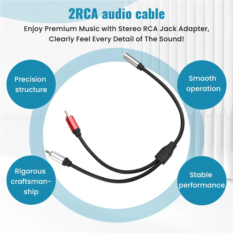 AED6-RCA Cable 2RCA Male To 3.5Mm Female Audio Aux Cable 3.5Mm Jack Rca Cable For MP3 Phone Home Theater DVD 2RCA Audio Cable