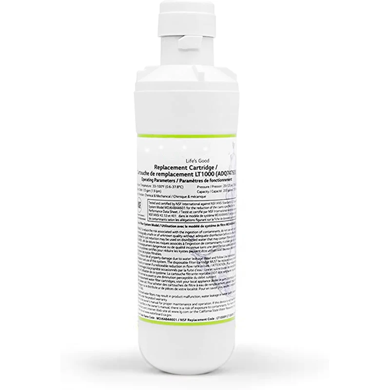 Replacement LG LT1000P Refrigerator Water Filter (NSF42, NSF53 & NSF401) ADQ74793501, ADQ75795105 or AGF80300704, White