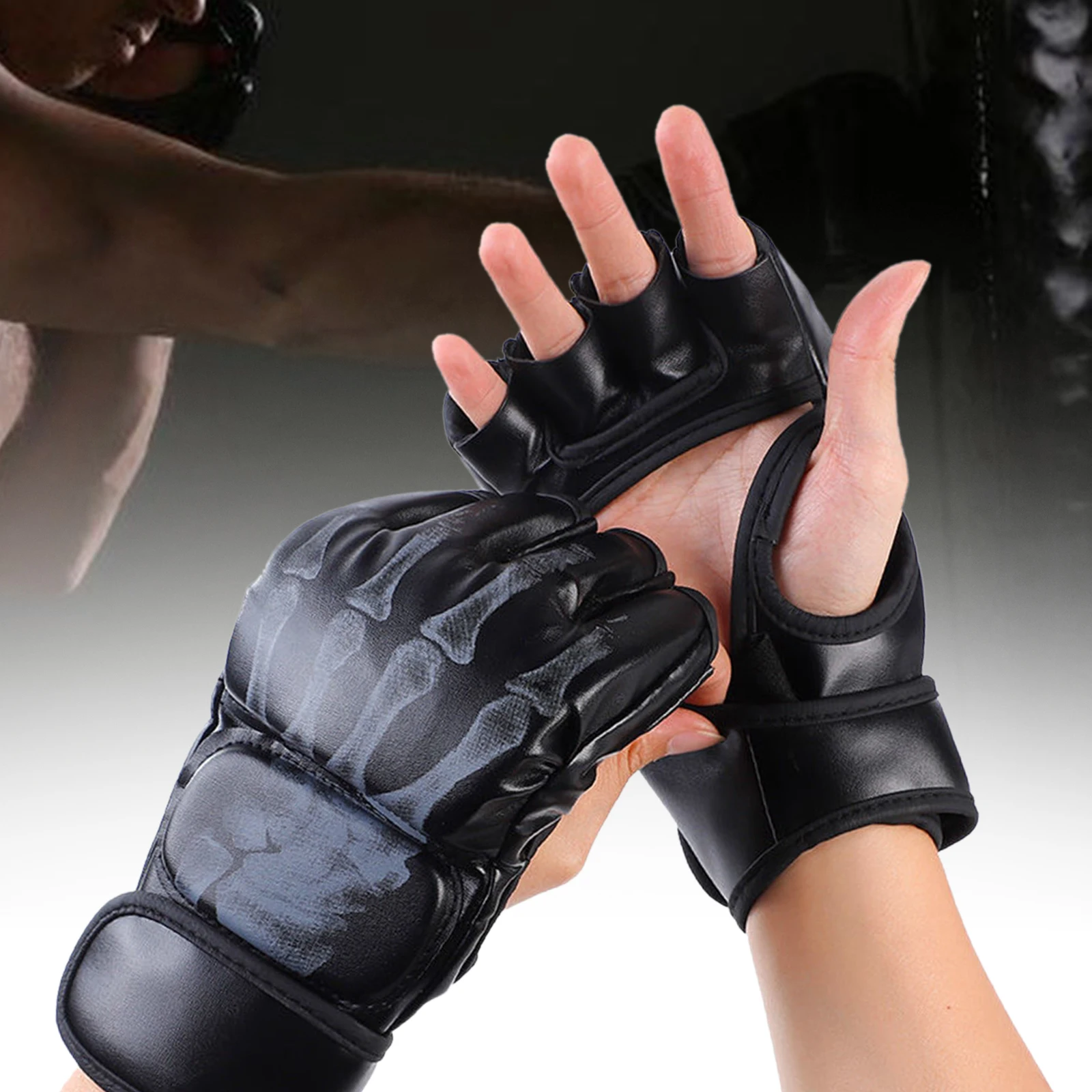 

MMA Kick Boxing Gloves PU Leather Mesh Breathable Punching Sparring Kickboxing Gloves for Adult Children Fitness MMA Exercise