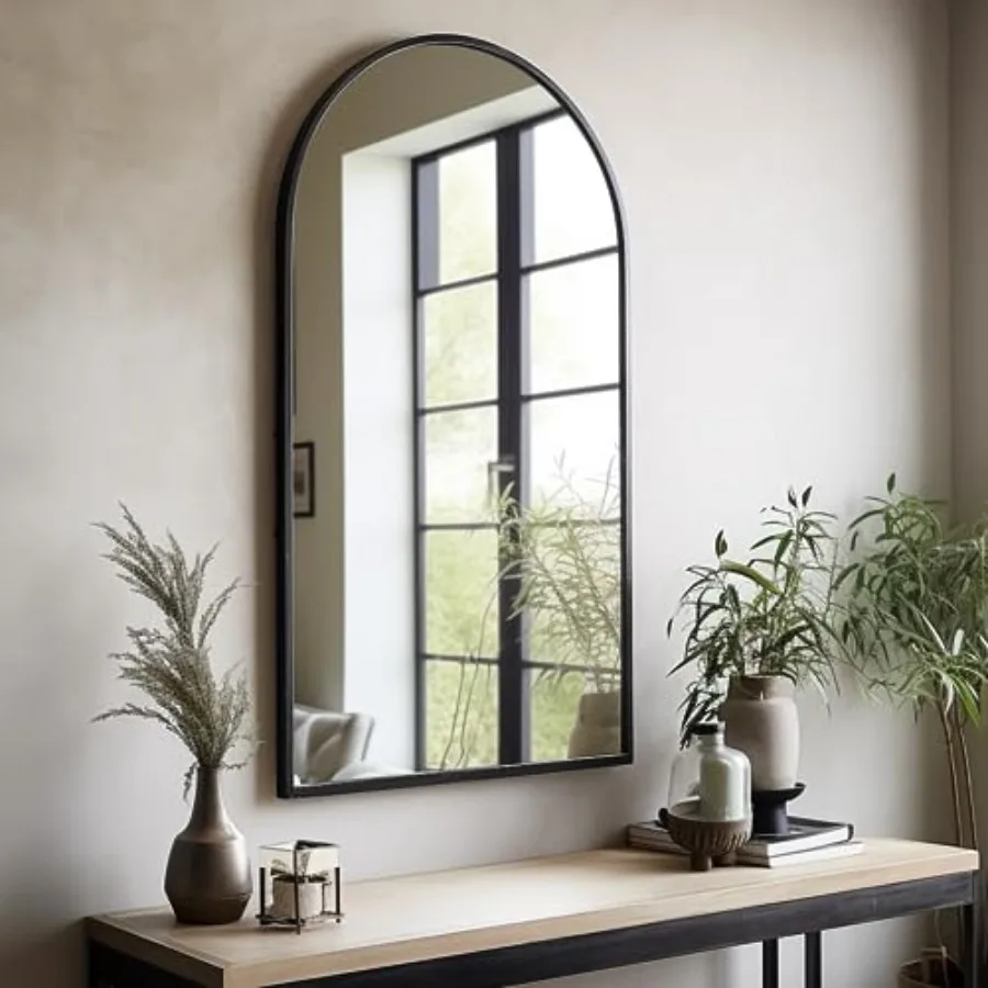 

Arched Wall Mounted Mirror, 42"x24", Arch Black Mirror for Bathroom Vanity, Living Room or Bedroom, Entryway, Hallway Wall Mirr