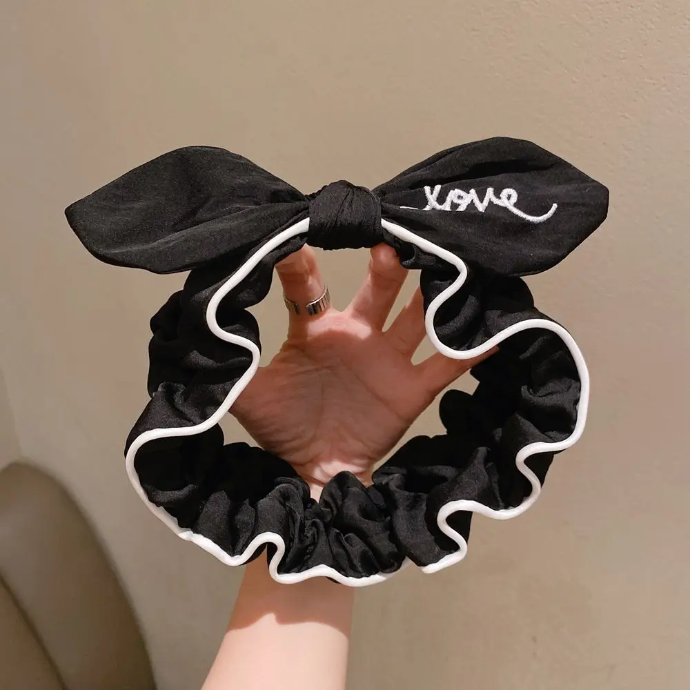 Elastic Embroidered Letter Wash Face Hairband Ear Cloth Female Hair band Korean Style Headdress Bow Hairband Fabric Headband