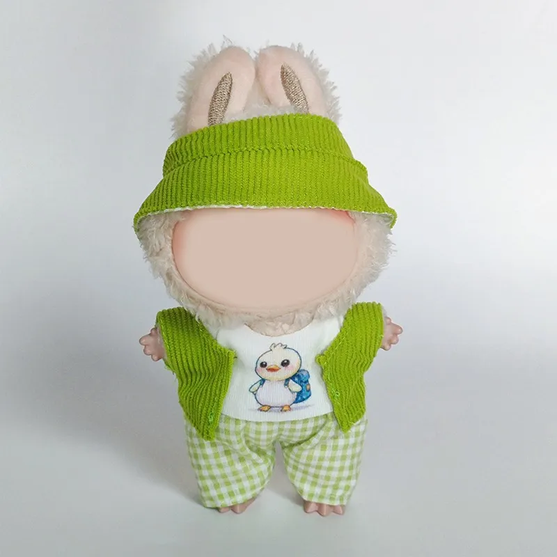 Süße Mini-Plüsch-Puppenkleidung, nur Outfit, Kleidungszubehör für 17 cm große Labubu-Puppen, Pullover, Kapuzenpullover, Kleidung, DIY-Kindergeschenke