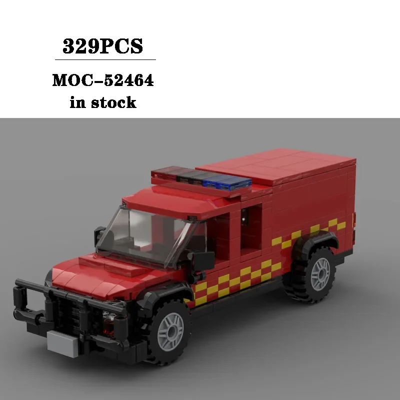 Building Blocks MOC-52464 City Fire Brigade Vehicle Construction Model Ornament 329PCS Children's Birthday Gifts Christmas Toys