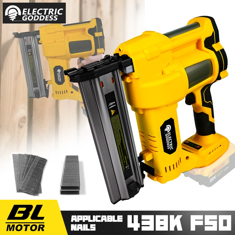

Бесщеточный электрический пистолет для ногтей Брэда 0-50 мм, беспроводной прямой/накообразный гвоздь, деревообрабатывающий станок для ногтей Dewalt, 20 В, аккумуляторный штифт ﻿