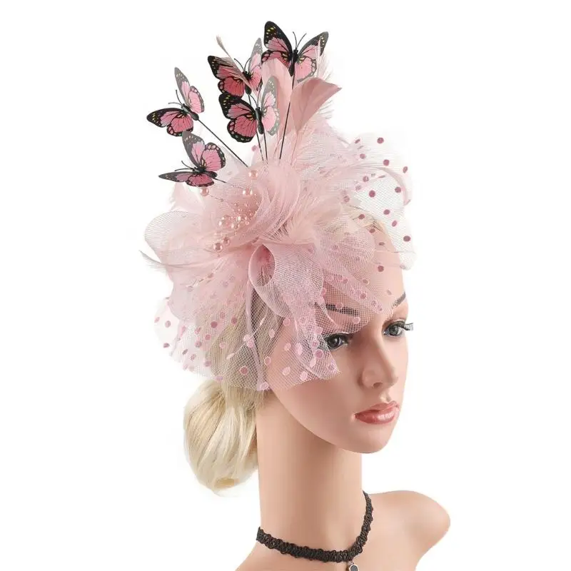 31BB 1920s Hair Flower Bridal Headpiece Fascinator Wide 1920s Wedding Ceremony Accessory