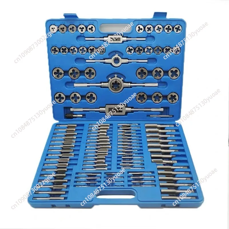 

110pcs Bearing Steel Tap & Die Complete Of Tap And Die Set Hand Tap Wrench Die Taper Taps Set Thread Gauge